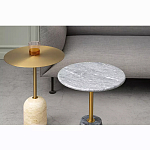 Кофейный столик круглый из мрамора серый Reliable Foundation варинант исполнения - 1 | Loft Concept в Москве