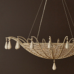 Люстра из деревянных бусин с подвесками в виде капель Wooden Beads варинант исполнения - 2 | Loft Concept в Москве