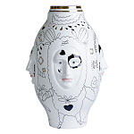 Ваза с декоративными лицами и графическими элементами в виде сердец и символов Faces of Imagination варинант исполнения - 1 | Loft Concept в Москве