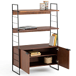 Стеллаж из стали и орехового дерева Derek Wood Rack варинант исполнения - 3 | Loft Concept в Москве