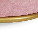 Банкетка круглая пыльно-розовый велюр на 4-х металлических ножках золотого цвета SANJAY варинант исполнения - 3 | Loft Concept в Москве