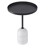 Кофейный столик с круглой чёрной столешницей и мраморным основанием Exquisite Practicality варинант исполнения - 1 | Loft Concept в Москве