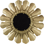 Зеркало круглое настенное в металлической раме Sunny Golden Petals варинант исполнения - 4 | Loft Concept в Москве