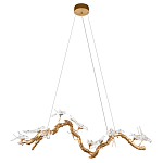 Люстра подвесная линейная с прозрачными стеклянными птичками на ветвях Serip Voa варинант исполнения - 2 | Loft Concept в Москве