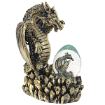 Декоративная статуэтка Дракон и стеклянное яйцо Dragon and Glass Egg Gold Black варинант исполнения - 1 | Loft Concept в Москве
