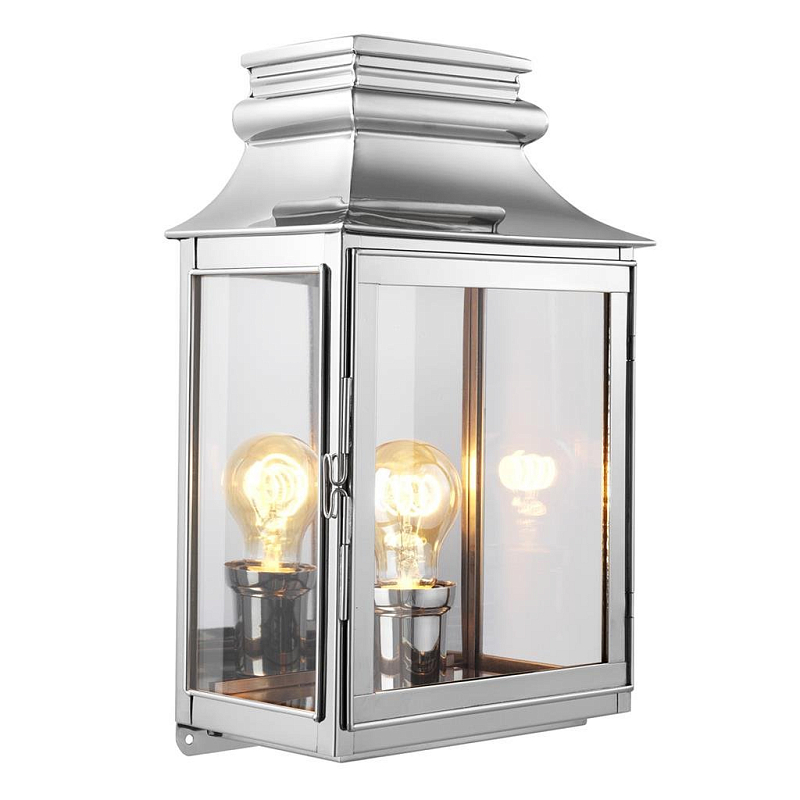 Бра Eichholtz Wall Lamp Primo L Nickel Никель Прозрачное Стекло в Москве | Loft Concept 