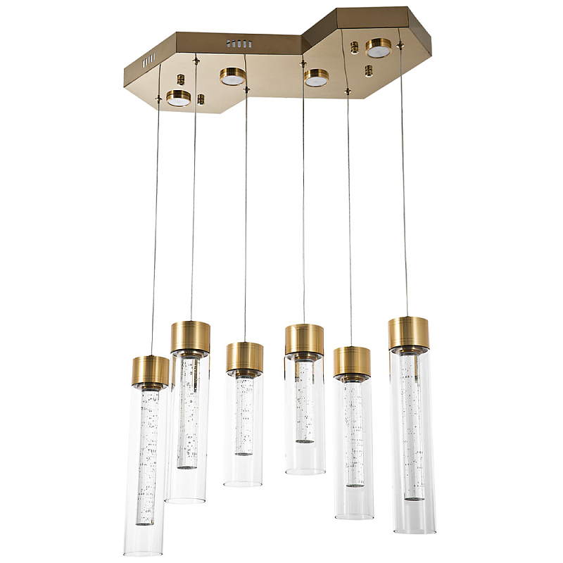  c 6-    Sparkling Bubbles Tube Gold Hanging Lamp      | Loft Concept 