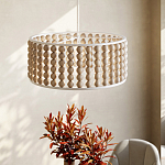 Люстра в форме цилиндра с вставками из деревянных бусин Wooden Beads варинант исполнения - 6 | Loft Concept в Москве