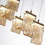 Подвесной светильник линейный с плафонами волнистой формы из фактурного стекла Big Wave варинант исполнения - 10 | Loft Concept в Москве