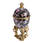 Шкатулка в форме яйца на величественных львах из фарфора с бронзовыми элементами Eden Garden варинант исполнения - 3 | Loft Concept в Москве