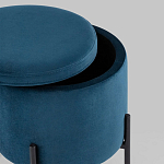 Синий пуф на черных ножках SANJAY варинант исполнения - 3 | Loft Concept в Москве