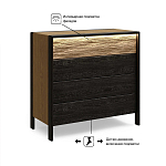 Комод 4 ящика с подсветкой на рельефном фасаде Warm Industrial варинант исполнения - 8 | Loft Concept в Москве