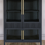 Витрина Primo со стеклянными фасадами и 2 ящиками Черный дуб варинант исполнения - 2 | Loft Concept в Москве