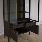 Витрина Primo со стеклянными фасадами и буфетом шпон Темный орех варинант исполнения - 5 | Loft Concept в Москве