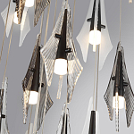 Люстра каскадная с 24-мя рельефными прозрачными плафонами в форме лепестков Glass Pod  варинант исполнения - 6 | Loft Concept в Москве