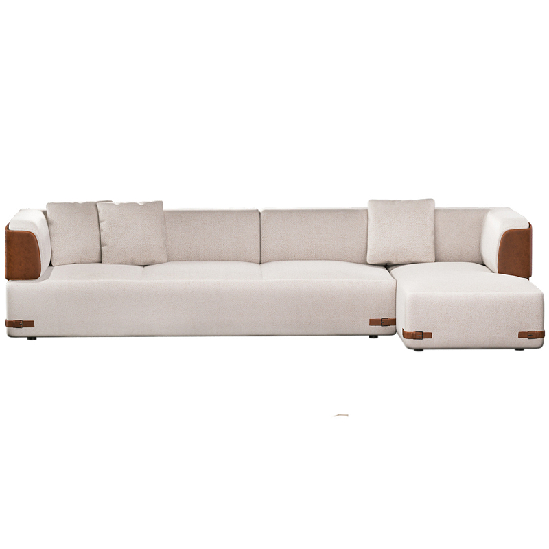 Угловой диван Richmond Молочный Коричневый в Москве | Loft Concept 
