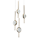 Люстра с 4-мя плафонами из хрустального шара Crystal Bubbles Gold Hanging Lamp варинант исполнения - 2 | Loft Concept в Москве