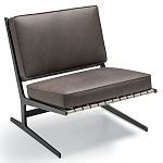 Дизайнерское кресло без подлокотников кожаное на металлическом каркасе PAULA Armchair варинант исполнения - 1 | Loft Concept в Москве