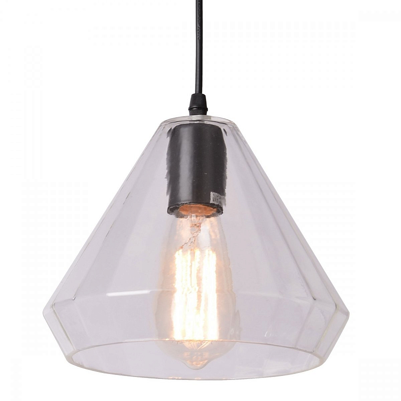   faceted cone clear glass pendant lamp     | Loft Concept 