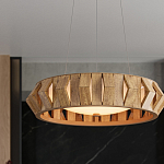 Люстра круглая из толстых деревянных реек Wooden Slats варинант исполнения - 5 | Loft Concept в Москве