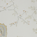 Обои ручная роспись Summer Night Blossom Colourway SC-122 on Bleached white dyed silk варинант исполнения - 2 | Loft Concept в Москве