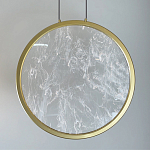 Светодиодный подвесной светильник круглой формы с металлической рамой золотого цвета Marble Glow 47 варинант исполнения - 3 | Loft Concept в Москве