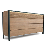 Комод 8 ящиков с подсветкой на рельефном фасаде Warm Industrial варинант исполнения - 5 | Loft Concept в Москве