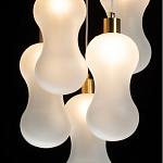 Люстра с 5-ю матовыми белыми стеклянными плафонами волнообразной формы Lucid Rain  варинант исполнения - 5 | Loft Concept в Москве