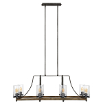 Люстра подвесная с восемью прозрачными стеклянными цилиндрическими плафонами в стиле лофт Feiss варинант исполнения - 5 | Loft Concept в Москве