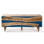 Стильный Буфет лофт 4 двери Cabinet Crimson River фасад эпоксидная смола  варинант исполнения - 1 | Loft Concept в Москве