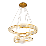 Светодиодная двухъярусная кольцевая люстра из хрусталя и стали и с пультом для регулировки света Maude Crystal Light варинант исполнения - 1 | Loft Concept в Москве