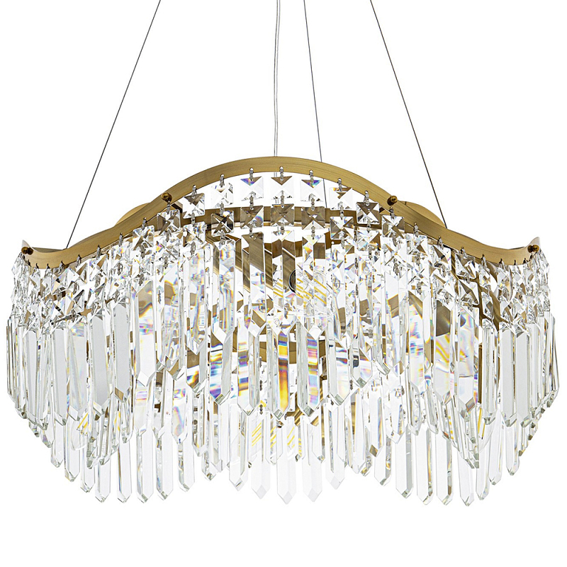 Люстра с подвесками из хрусталя Ludivine Chandelier Золотой Прозрачное Стекло Люстра с подвесками из хрусталя Ludivine Chandelier Золотой Прозрачное Стекло в Москве | Loft Concept