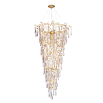 Люстра подвесная в форме перевернутой пирамиды с металлическими ветвями и прозрачными стеклянными подвесками Droplet Chandelier варинант исполнения - 2 | Loft Concept в Москве