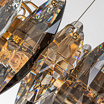 Люстра подвесная круглая с овальными подвесками из стекла дымчатого цвета Harlow Crystal Round варинант исполнения - 1 | Loft Concept в Москве