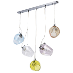 Люстра линейная с 5-ю разноцветными стеклянными плафонами Kaleido варинант исполнения - 2 | Loft Concept в Москве