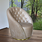 Кресло вращающееся велюровое кремовое Rotation варинант исполнения - 4 | Loft Concept в Москве