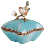 Фарфоровая шкатулка с птицей Eden Garden Blue варинант исполнения - 1 | Loft Concept в Москве