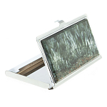 Визитница карманная металлическая с накладкой из натурального камня Серафинит Stone Business Card Holders  варинант исполнения - 2 | Loft Concept в Москве