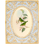 Декоративный постер с изображением птиц в раме с рельефным растительным узором Blooming Birds Poster варинант исполнения - 9 | Loft Concept в Москве