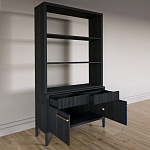 Стеллаж Primo с ящиками Черный дуб  варинант исполнения - 7 | Loft Concept в Москве