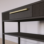 Дизайнерская Консоль с полкой и ящиком Primo Темный орех варинант исполнения - 4 | Loft Concept в Москве