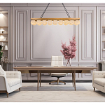 Люстра линейная прямоугольная с сферическими плафонами Phased Spheres варинант исполнения - 4 | Loft Concept в Москве