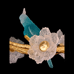 Люстра круглая на золотом каркасе с птичками и цветочным декором Miscellaneous herbs варинант исполнения - 7 | Loft Concept в Москве