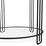 Стол журнальный круглый с серой столешницей из стекла на 4-х черных ножках Gray and Gold Marble варинант исполнения - 4 | Loft Concept в Москве