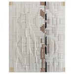 Текстильное панно ручной работы из хлопкового шнура wall panel line beige варинант исполнения - 2 | Loft Concept в Москве