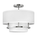 Потолочный светильник с двухслойным белым текстильным абажуром Hinkley варинант исполнения - 20 | Loft Concept в Москве