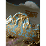 Чаша голубого цвета с оранментом и и бронзовыми фигурами леопардов Eden Garden варинант исполнения - 8 | Loft Concept в Москве