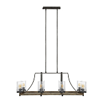 Люстра подвесная с восемью прозрачными стеклянными цилиндрическими плафонами в стиле лофт Feiss варинант исполнения - 2 | Loft Concept в Москве