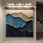 Текстильный Арт-объект на стену ручной работы из веревок Blue Mountains варинант исполнения - 2 | Loft Concept в Москве
