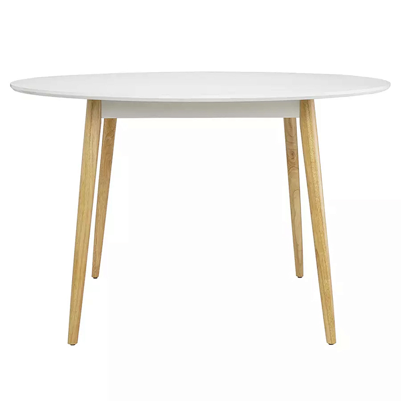 Круглый обеденный стол на 4-х ножках Round Dining Table Mateo Черный Белый в Москве | Loft Concept 